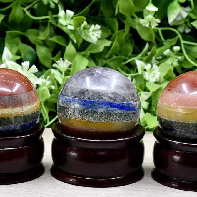 1Pc Sphere Bonded Chakra Crystal Ball Healing Sphere | Crystal Gifts | Mix Gemstone Sphere | Home Decor, Chakra Crystals for Reiki