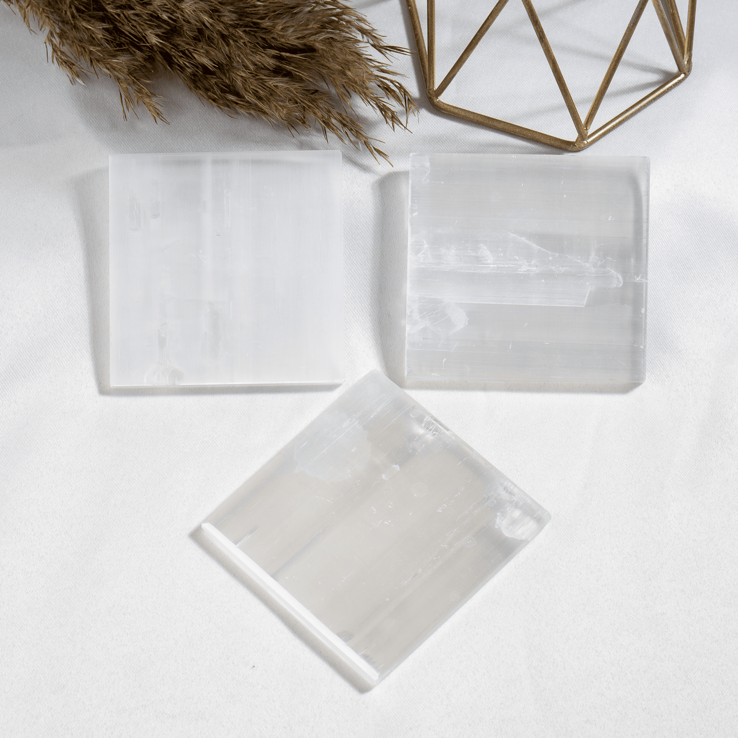 3-Inch Selenite Square Plate | Crystal Charging Dish | Cleansing & Energy Plate