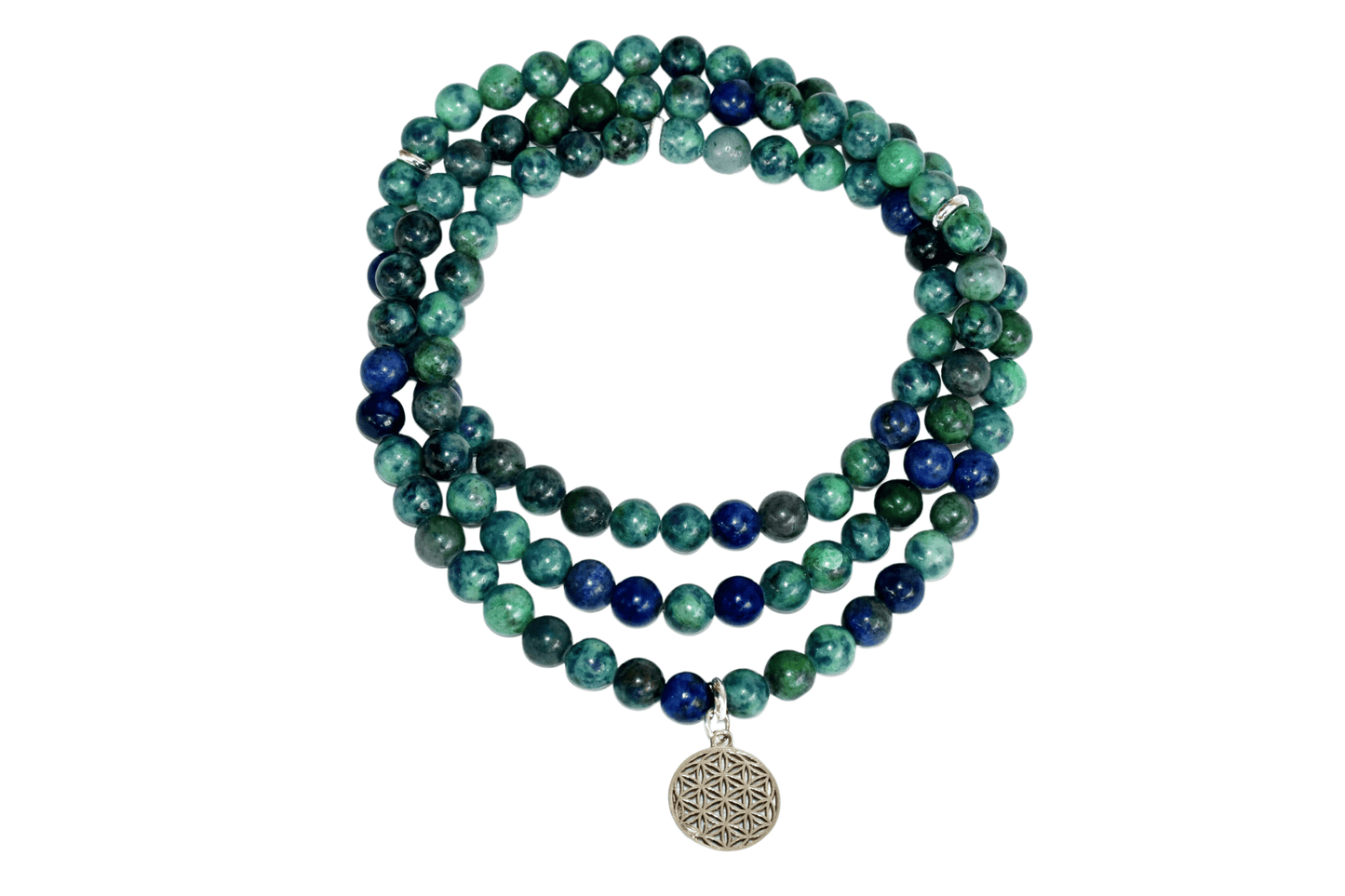 Azurite malachite Beads Mala Bracelet