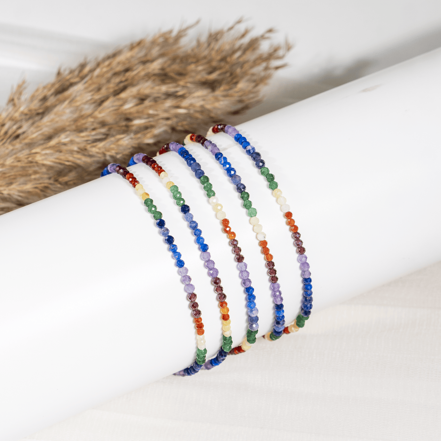 7 Chakra Crystal Anklet | Natural Healing Crystal Anklet | Energy Protection & Spiritual Jewelry