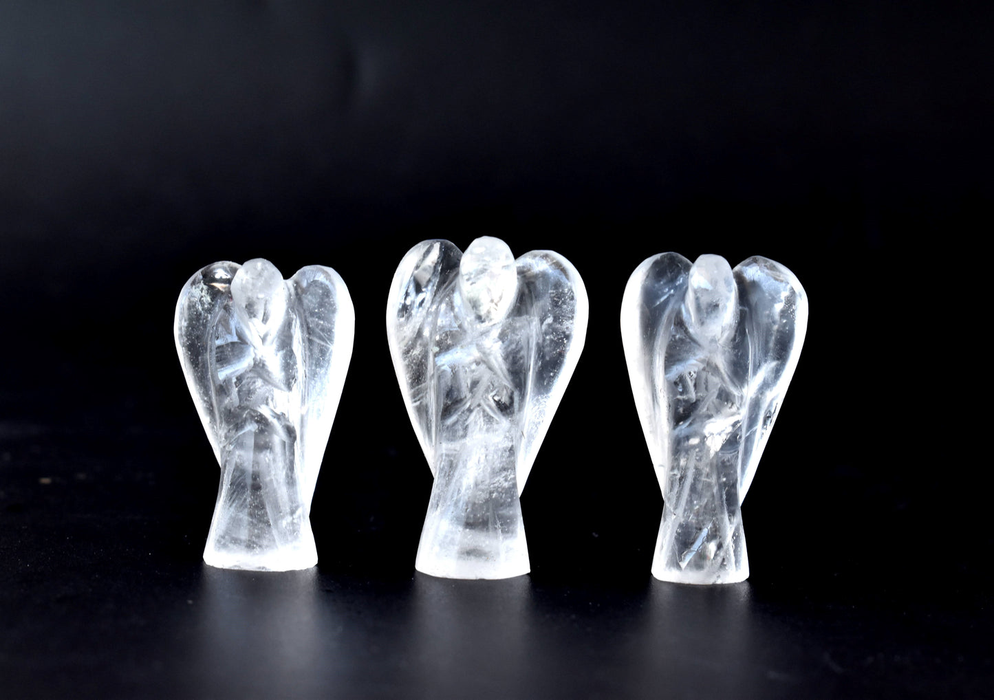 2'' Crystal Quartz Angel, Gemstone Peace Angel
