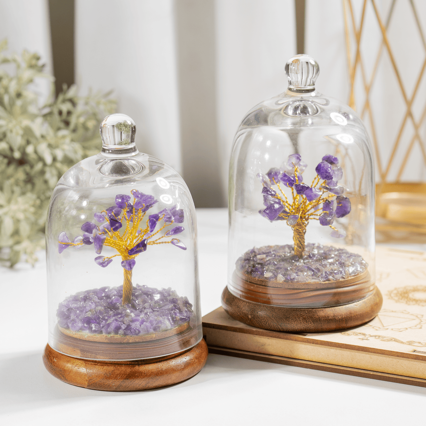 Amethyst Dome Tree | Natural Crystal Decor | Feng Shui Tree | Healing Gemstone Bonsai | Home, Office Decor