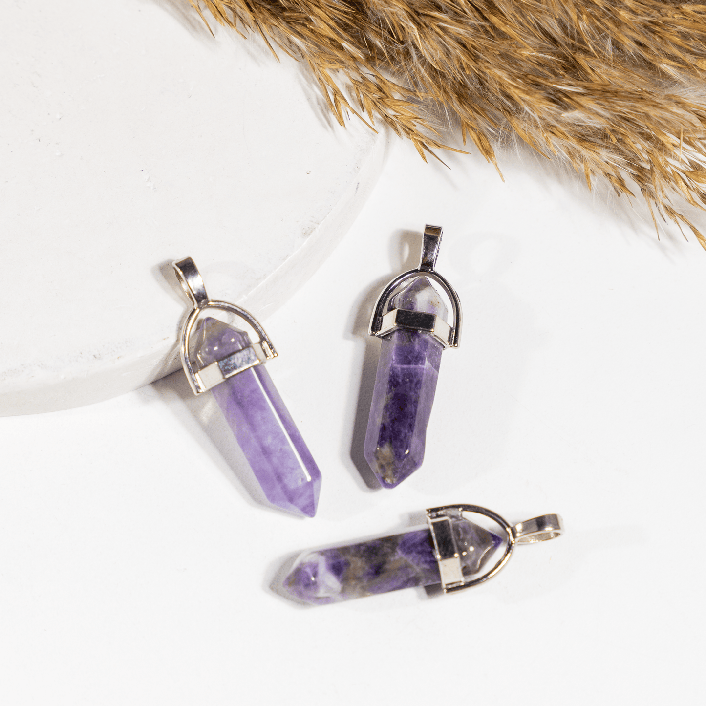 Amethyst Crystal Pendant | Double Terminated Crystal Point | Natural Gemstone Jewelry | Pendant Necklace