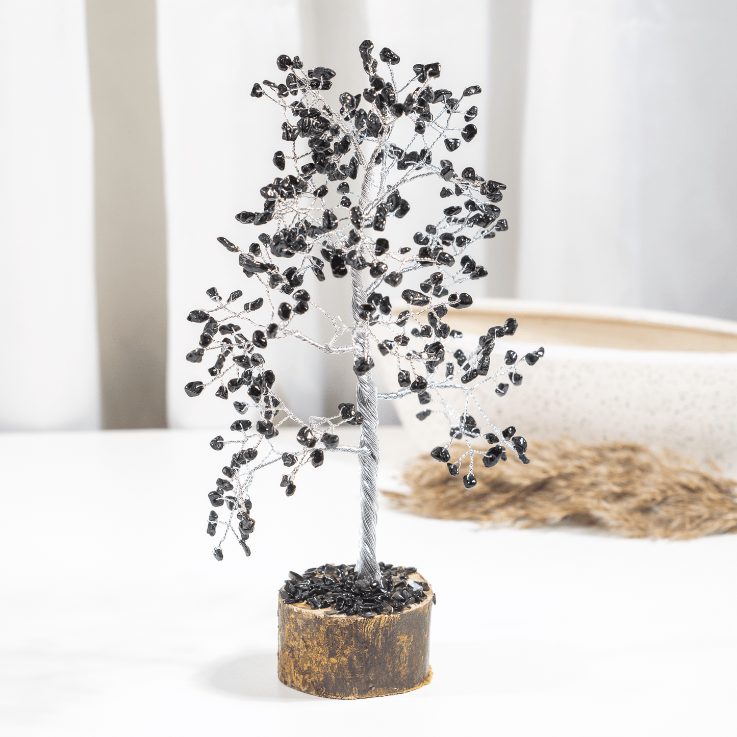 Black Obsidian Crystal Tree With 300 Natural Crystal Chips