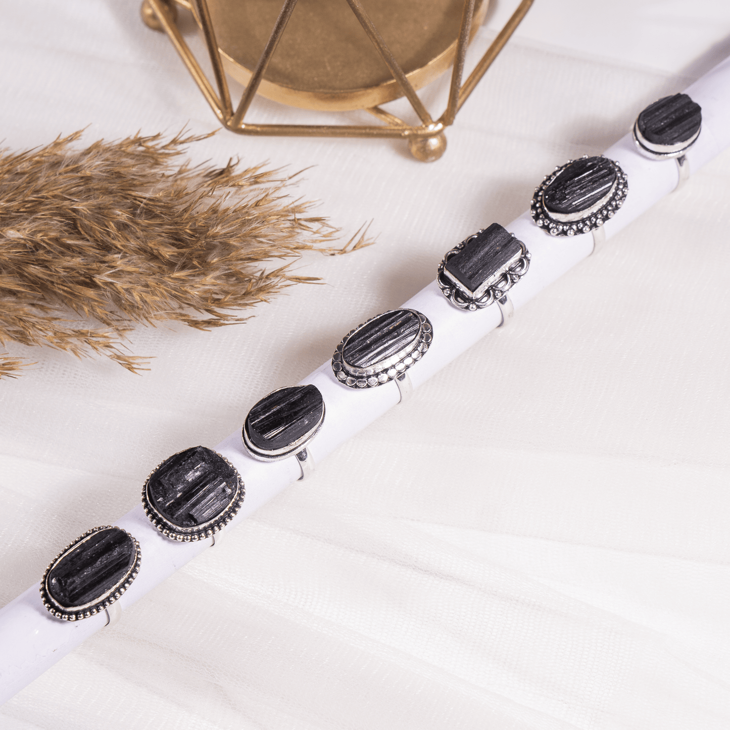 Black Tourmaline Ring | Adjustable Ring | Gemstone Ring | Boho Ring | Gemstone Ring