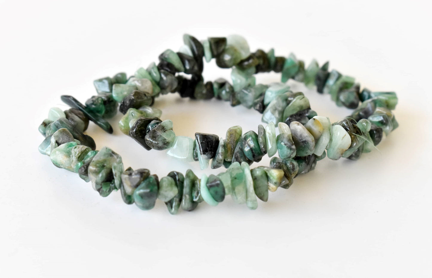 Emerald Gemstone Chip Bracelet