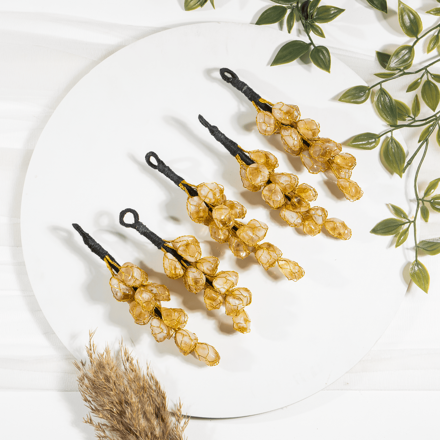 Citrine Bunch Yellow Tassel Hanger