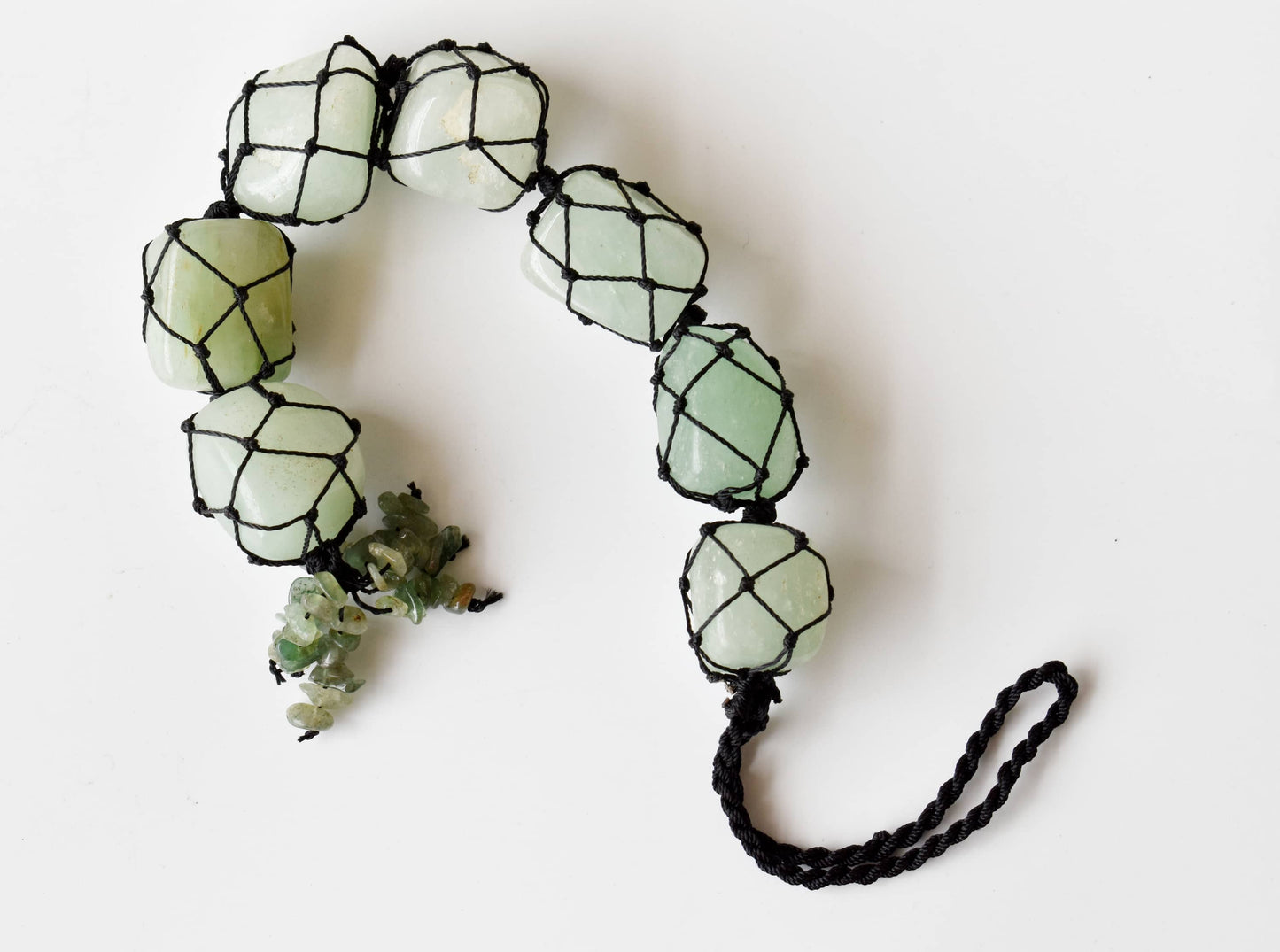 Green Aventurine Tumbled Stone Car Hanger