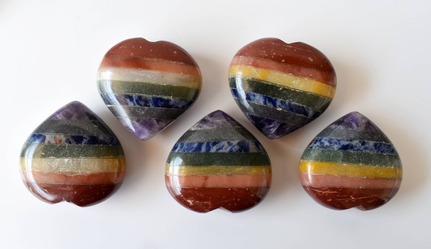 1kg Bonded Chakra Heart Crystals (2 inch)
