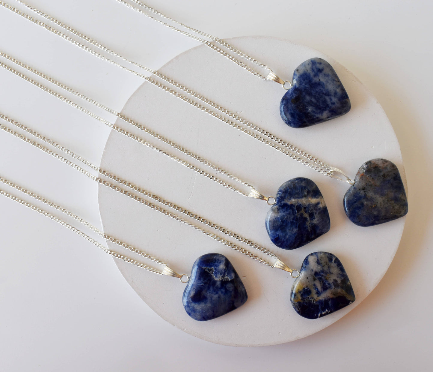 Sodalite Crystal Heart Pendant
