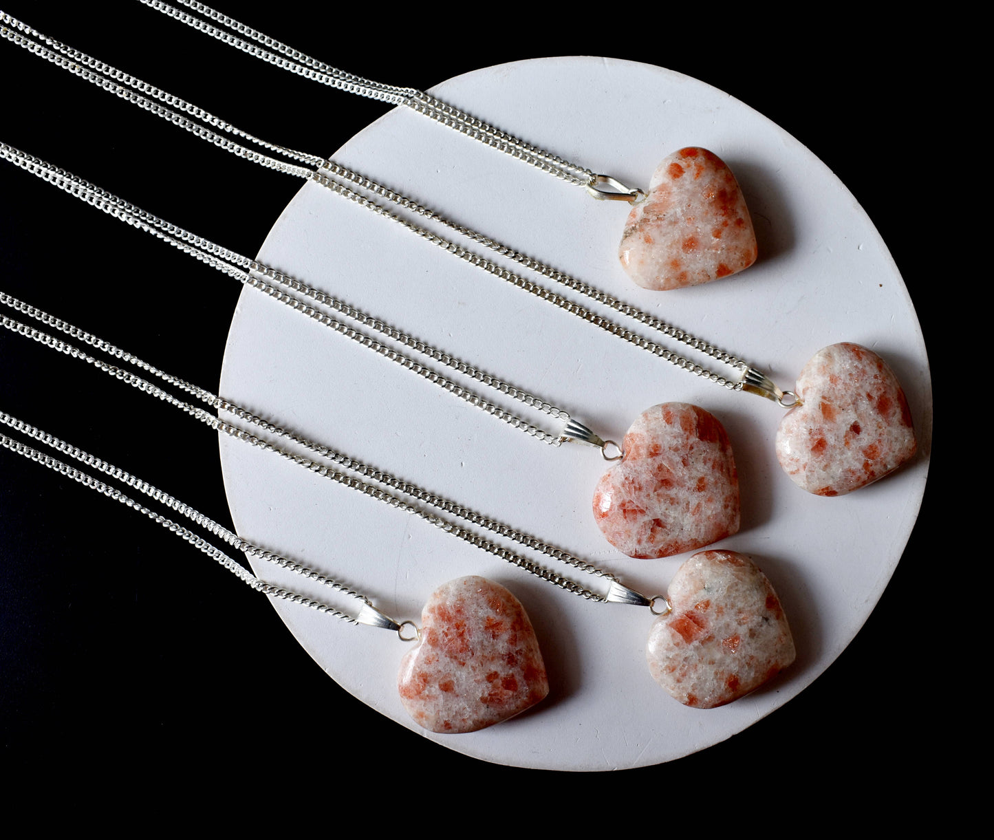 Sunstone Crystal Heart Pendant