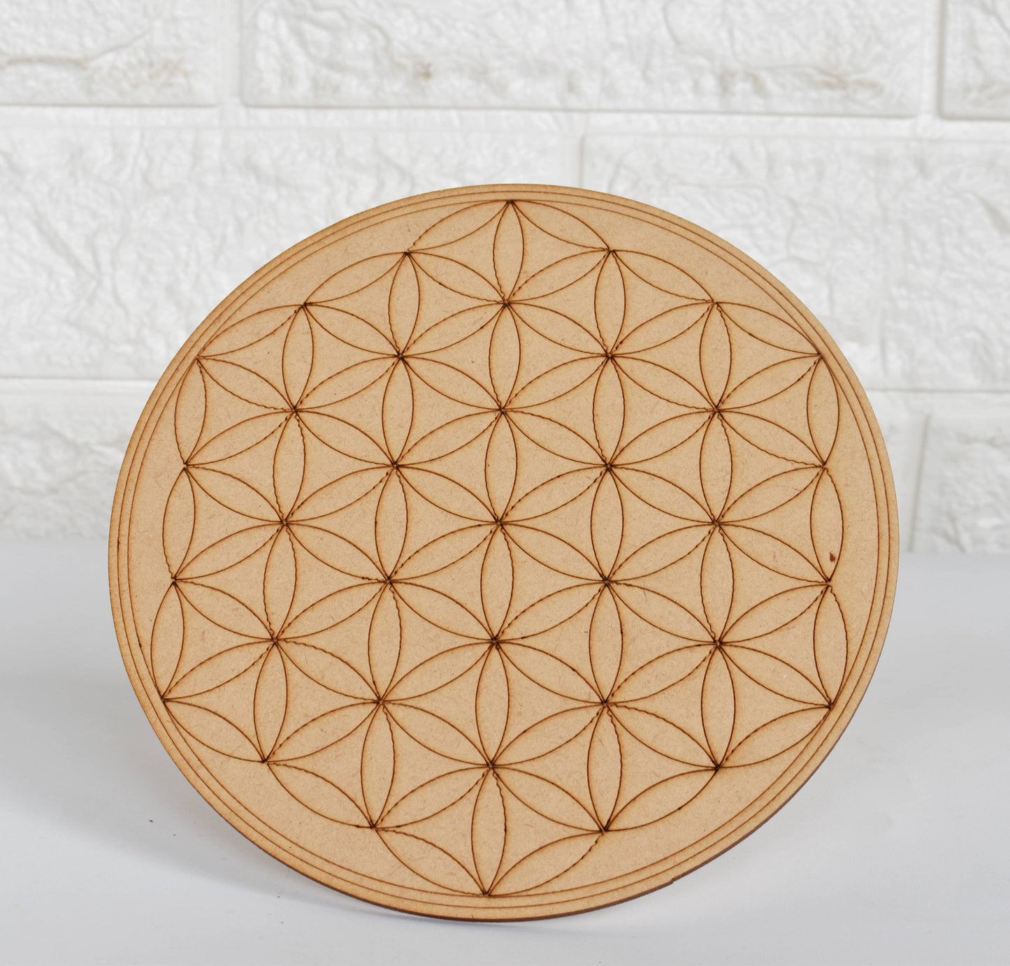6" Wooden Tree of Life Crystal Grid Plate