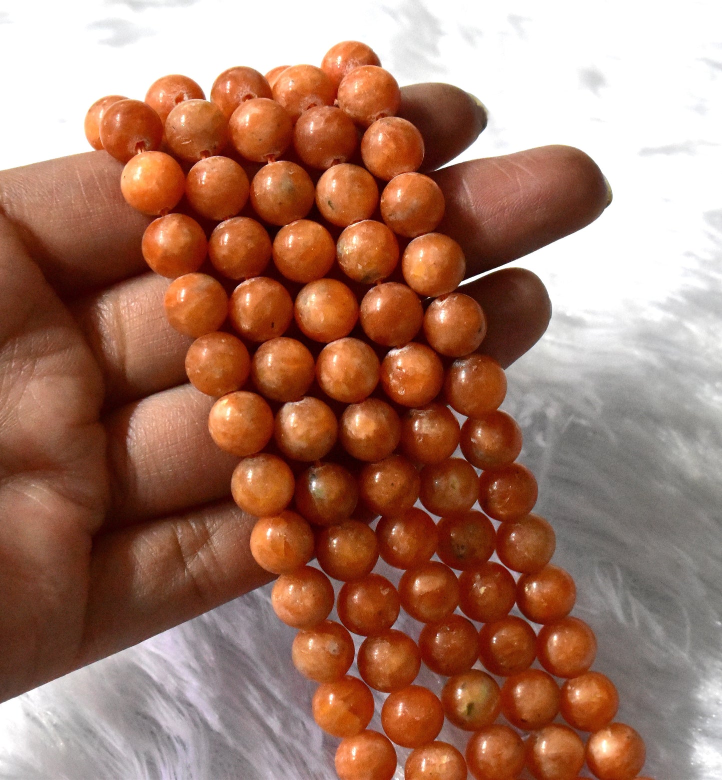 Orange Calcite Crystal Beads for Jewelry | Gemstone Beads