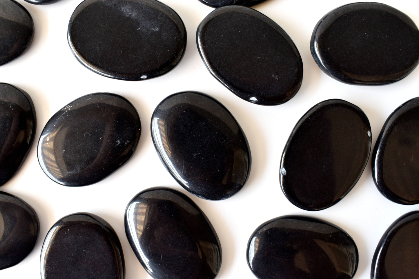 Real Black Obsidian Flat Stones