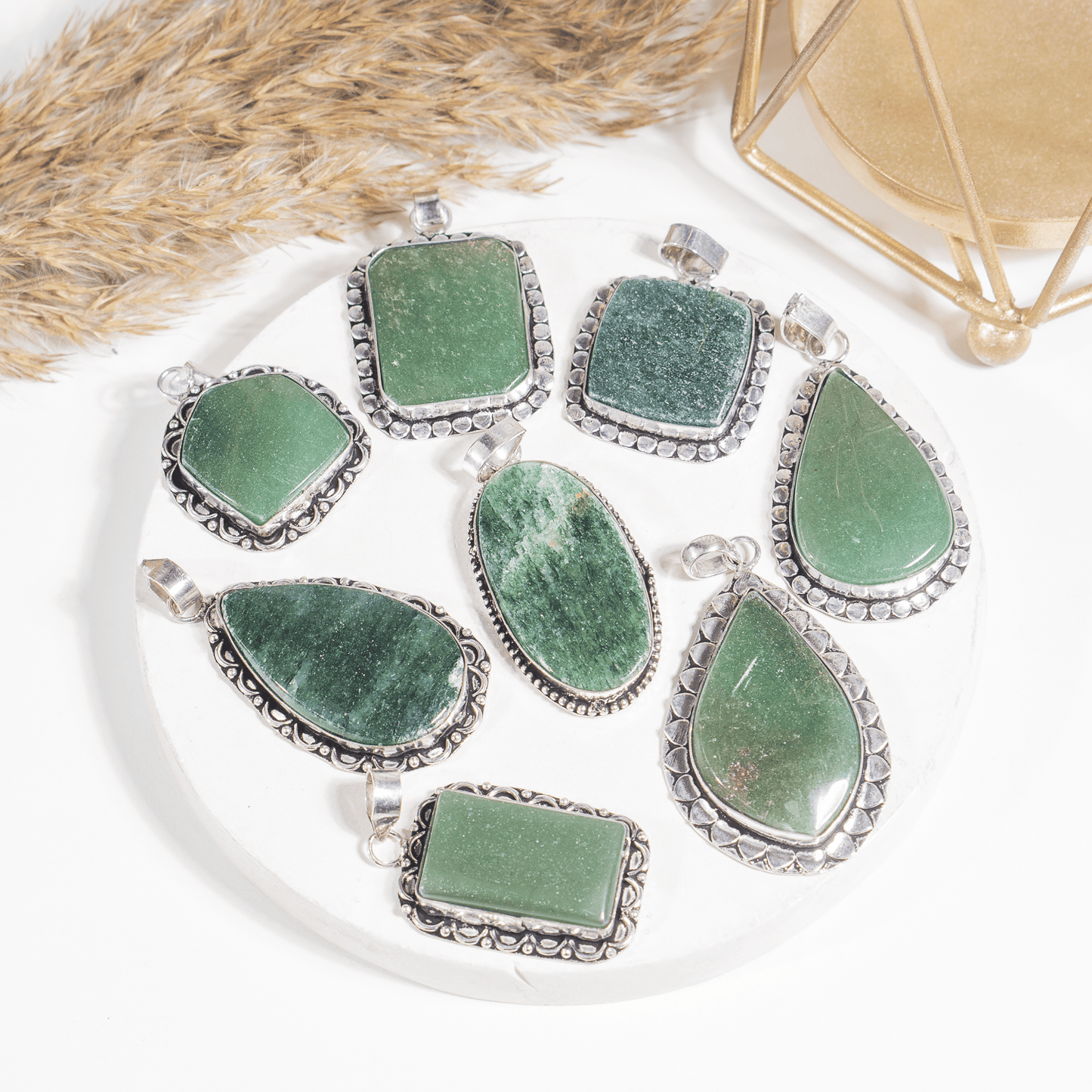 Green Jade Pendant |Crystal Jewelry | Natural Gemstone Pendant | Crystal Charm Jewelry | Boho Pendant