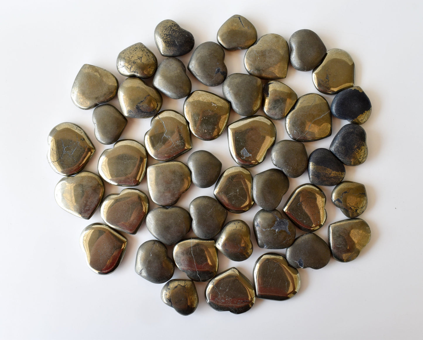 Pyrite Heart Crystal, Puffy Mini 1 Inch Pocket Crystal Heart