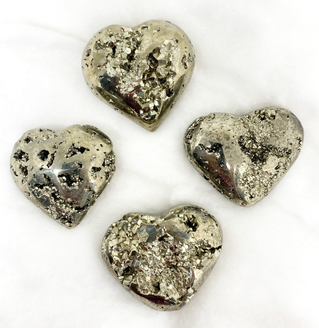 1kg Pyrite Druzy Heart Crystals (2 inch)