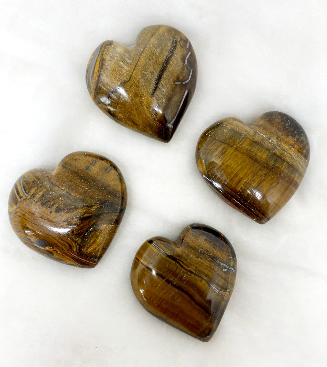 1kg Tiger Eye Heart Crystals (2 inch)