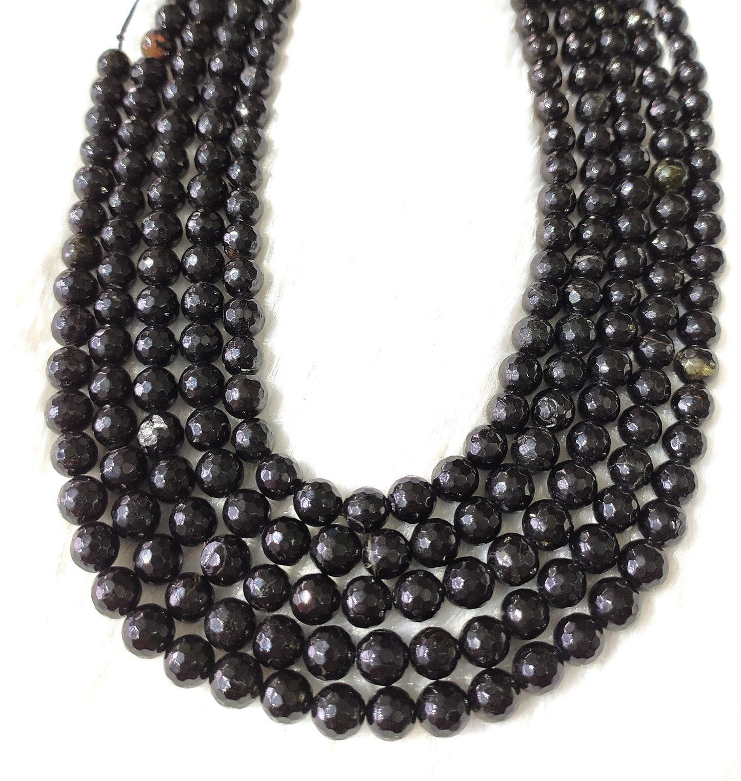Black Tourmaline Faceted Beads | Crystal Beads for Jewelry