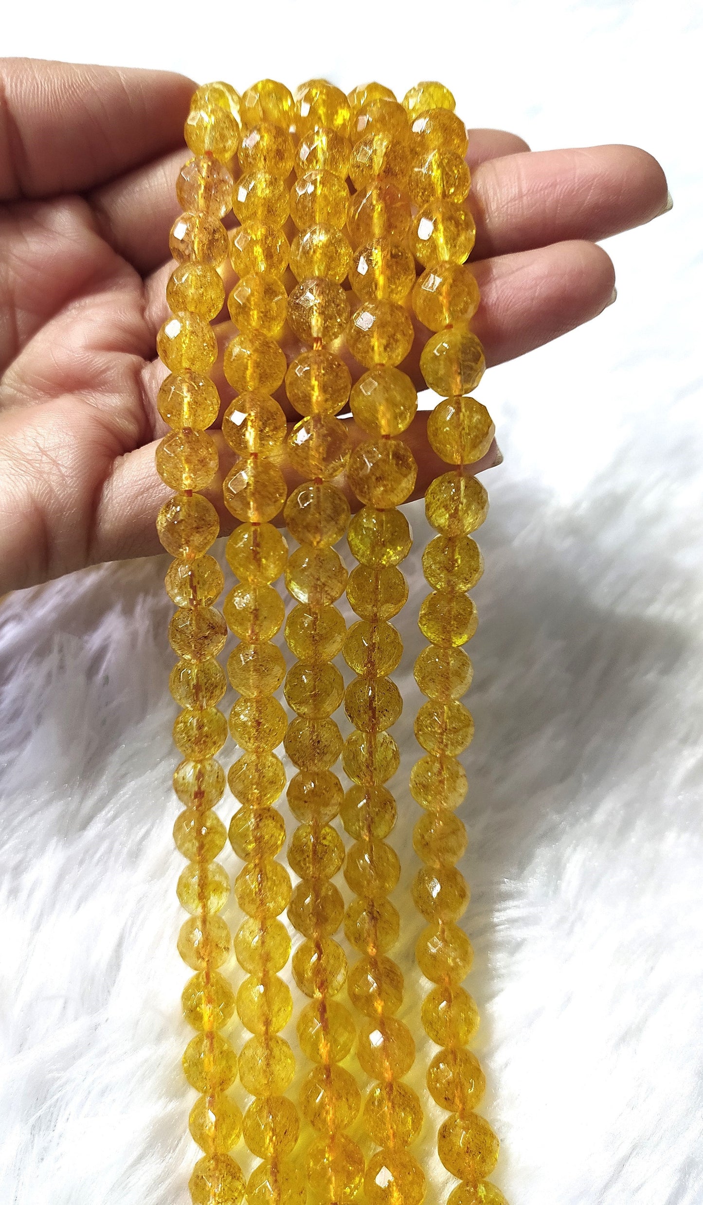 Citrine Heated Faceted Beads | Crystal Beads for Jewelry