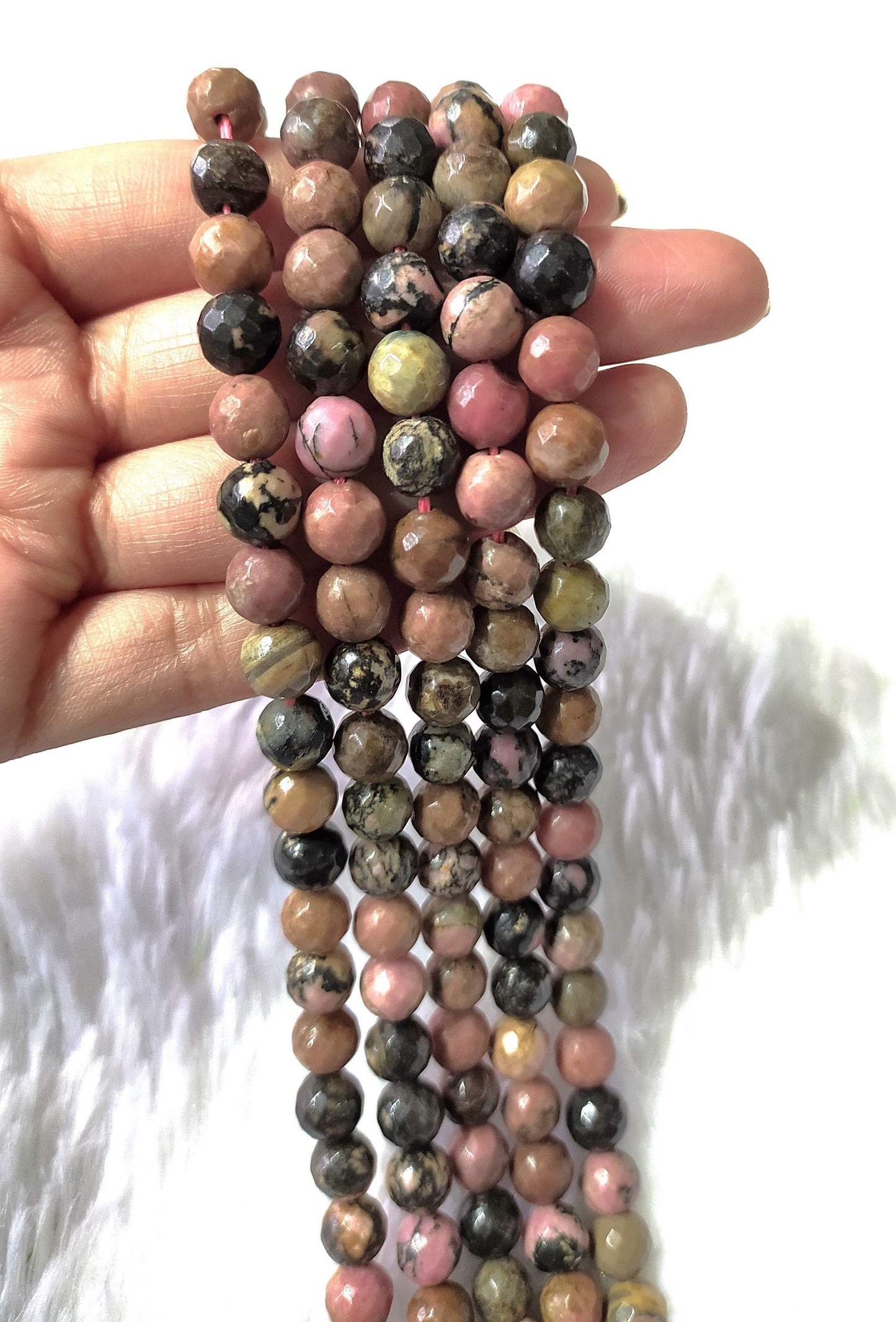 Rhodonite Faceted Beads | Crystal Beads for Jewelry
