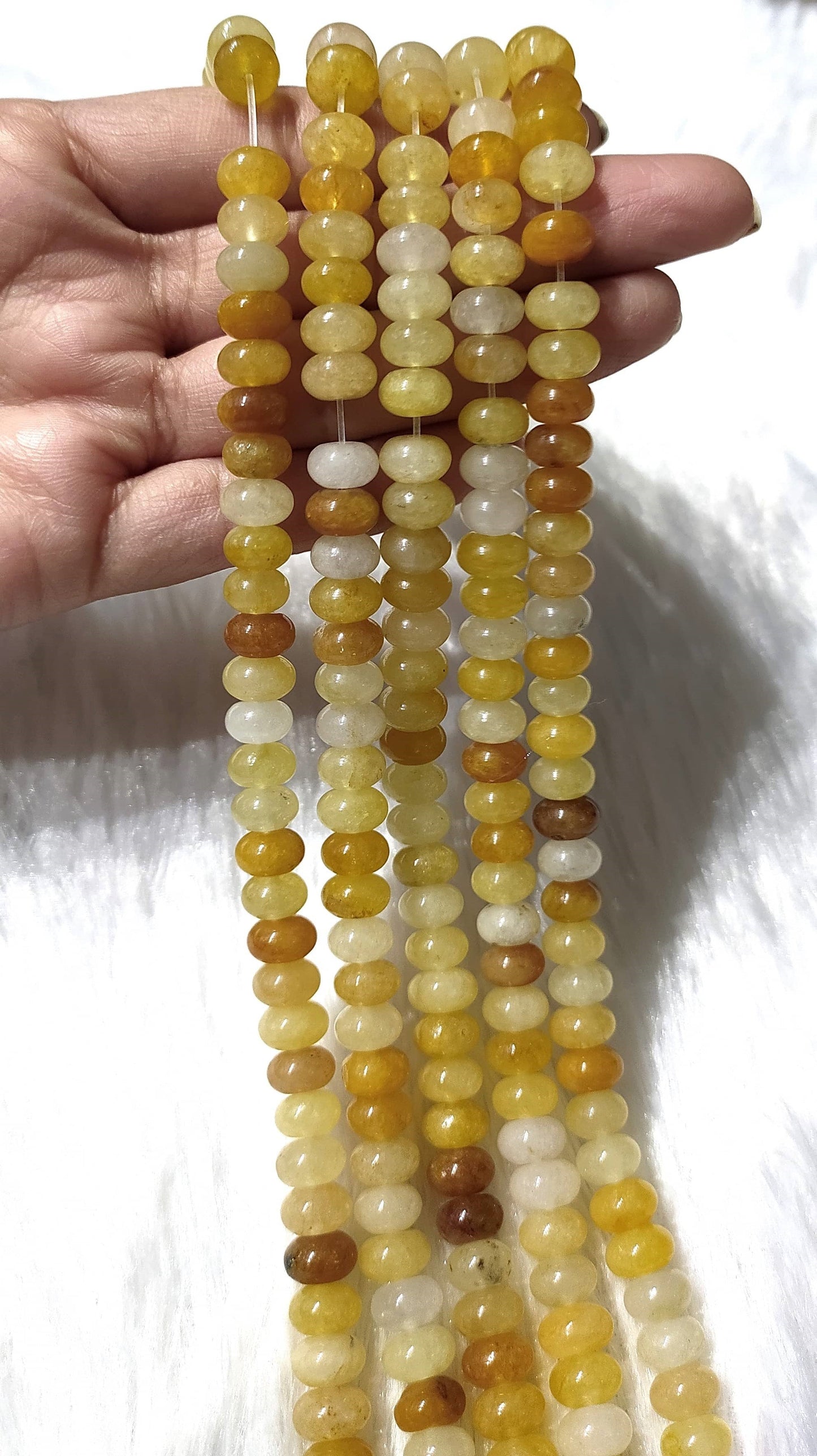Yellow Aventurine Rondelle Beads | Crystal Beads for Jewelry