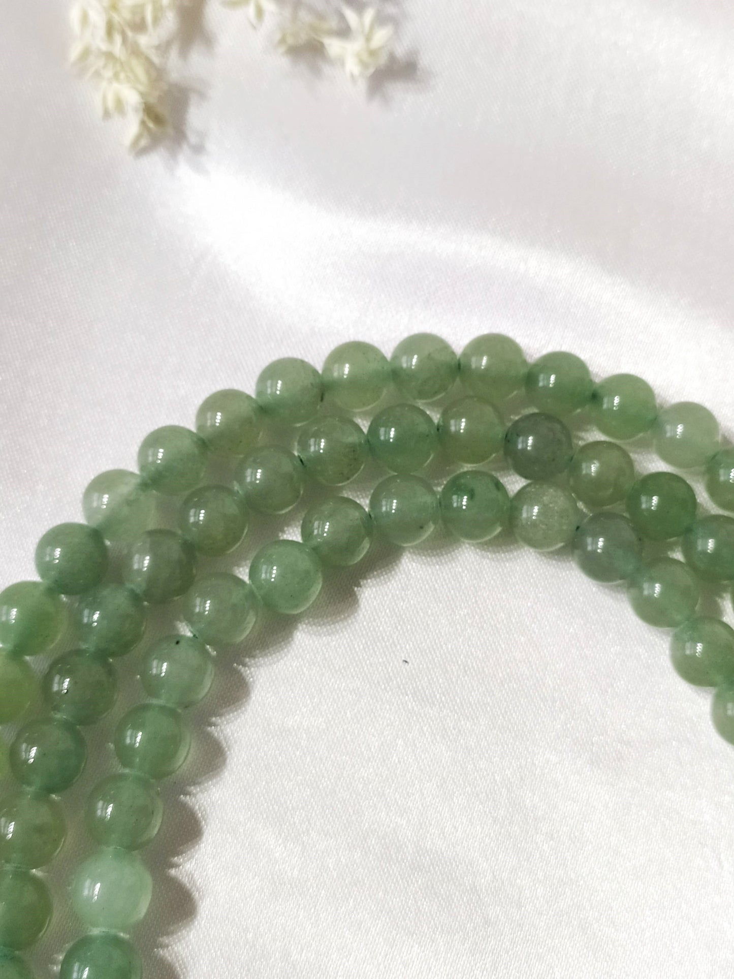 Green Aventurine | Gemstone Mala | 108 Prayer Bead Mala | Prayer Mala