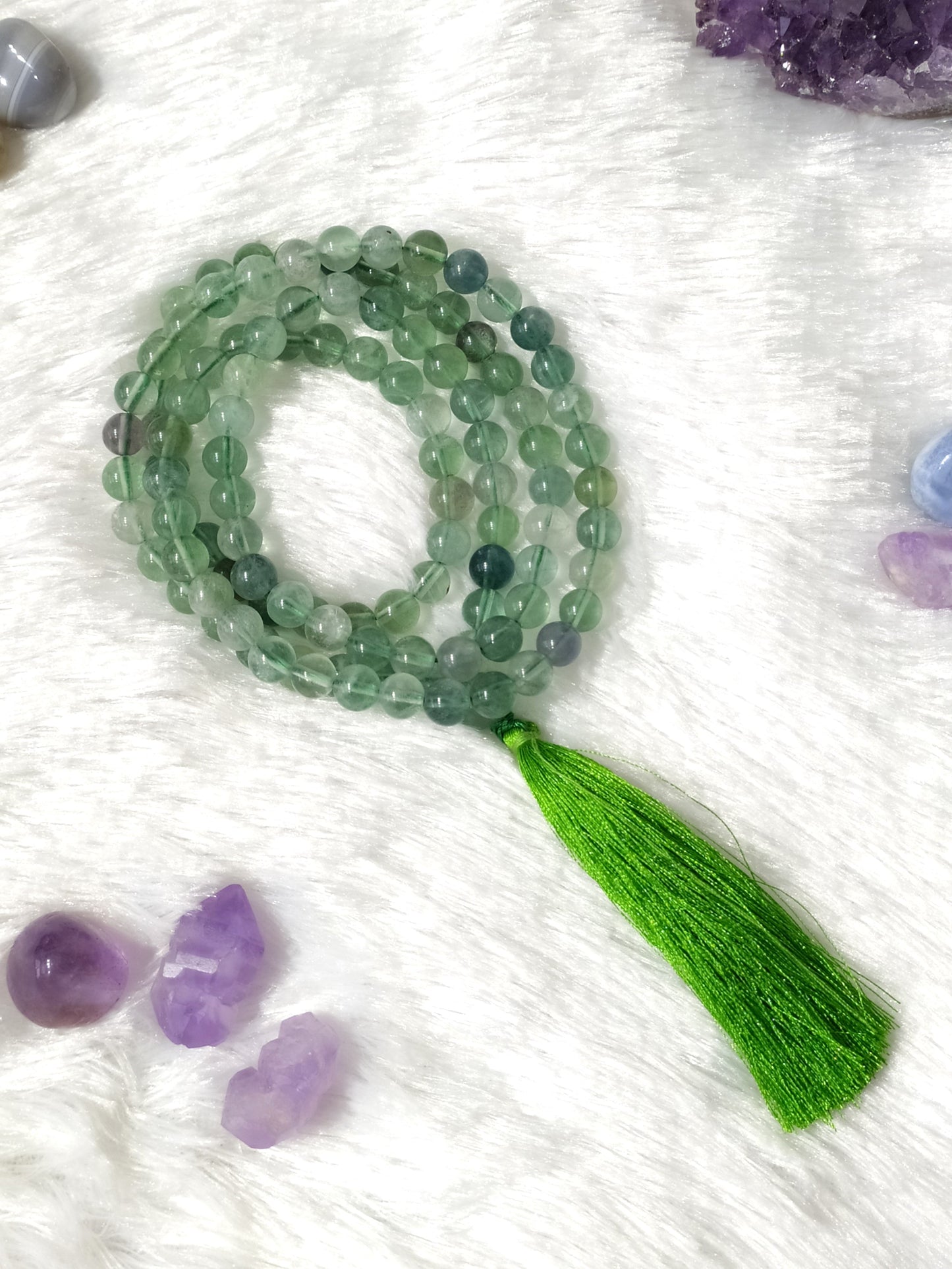 Green Fluorite | Gemstone Mala | 108 Prayer Bead Mala | Prayer Mala