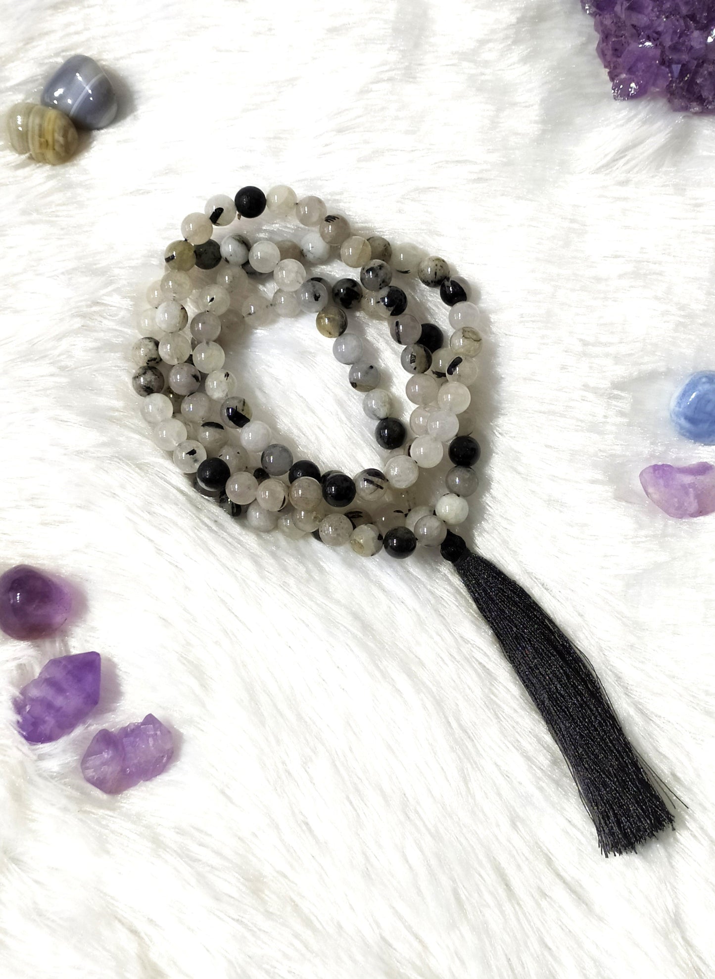 Black Ruitle | Gemstone Mala | 108 Prayer Bead Mala | Prayer Mala