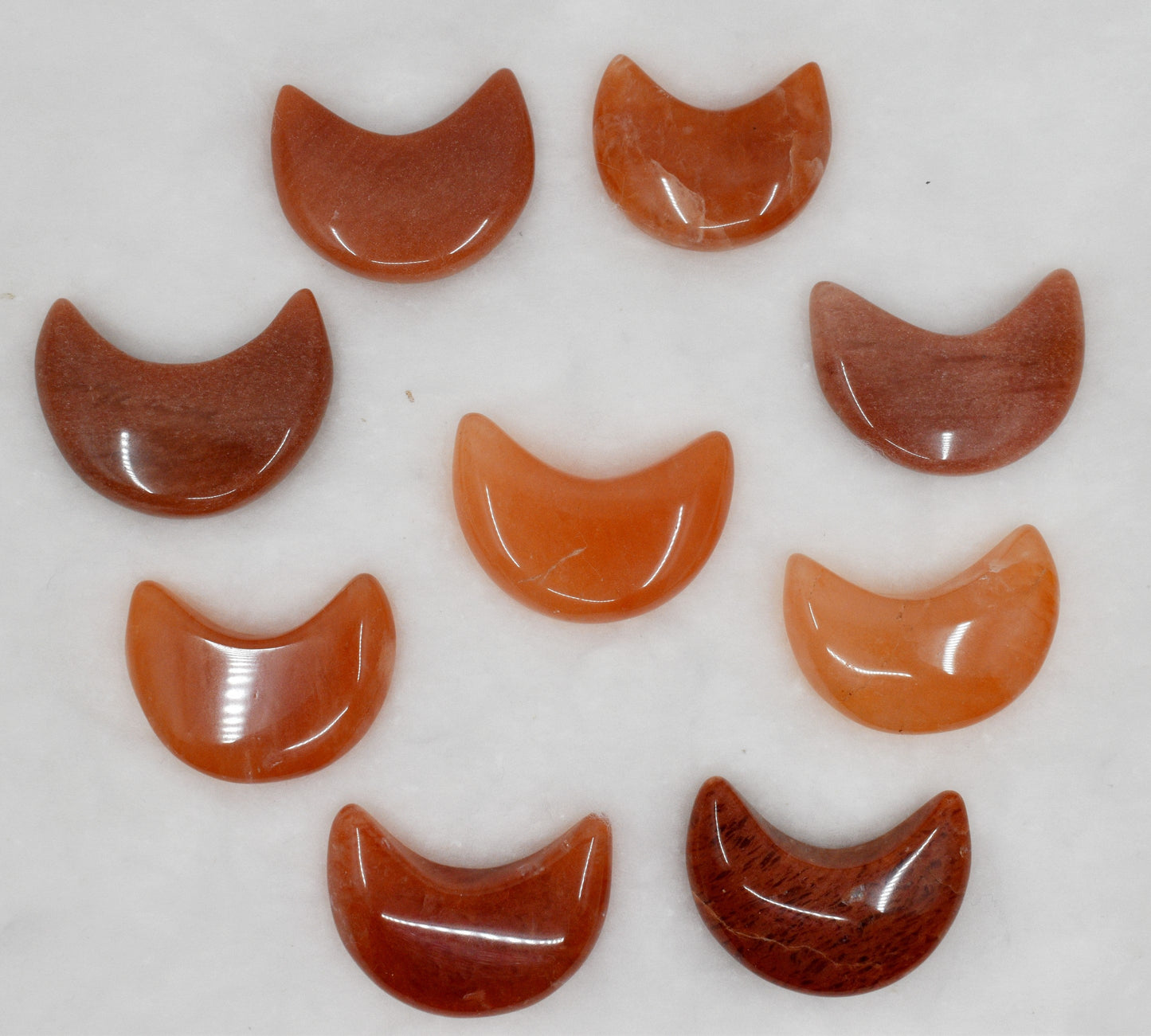 Red Aventurine Polished Crystal Moons