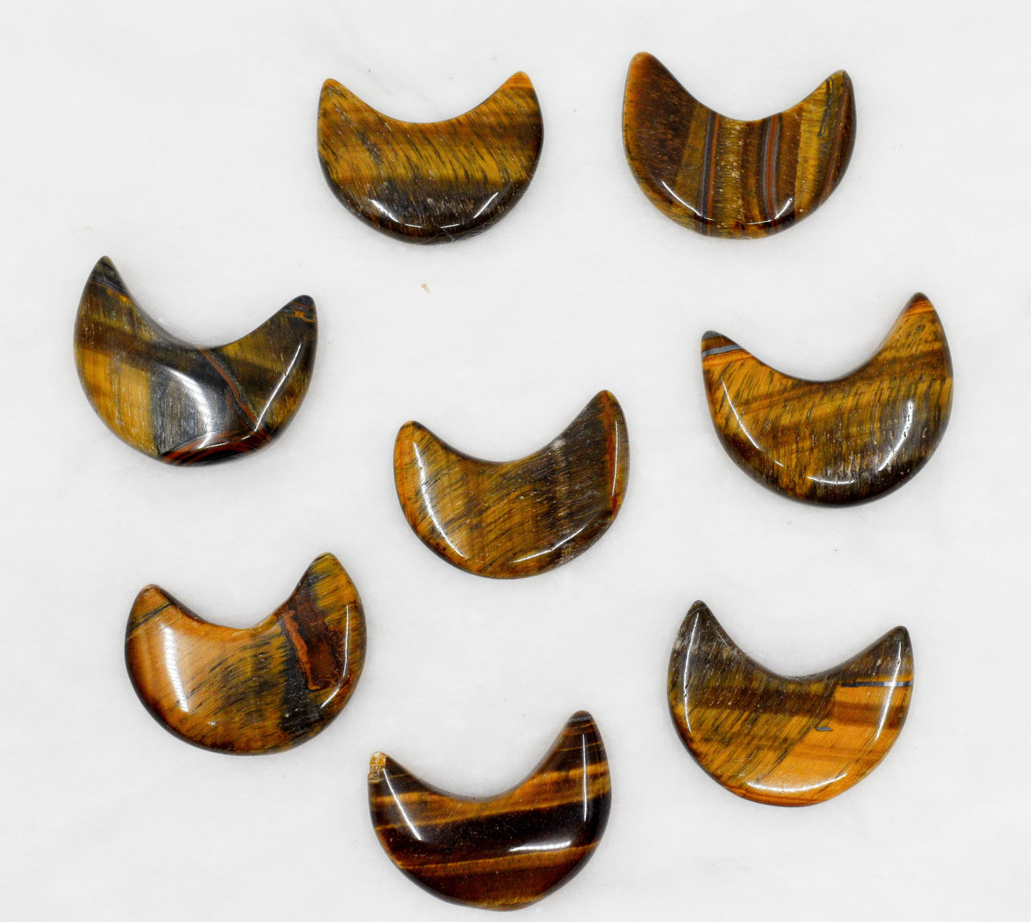 Tiger Eye Polished Crystal Moons