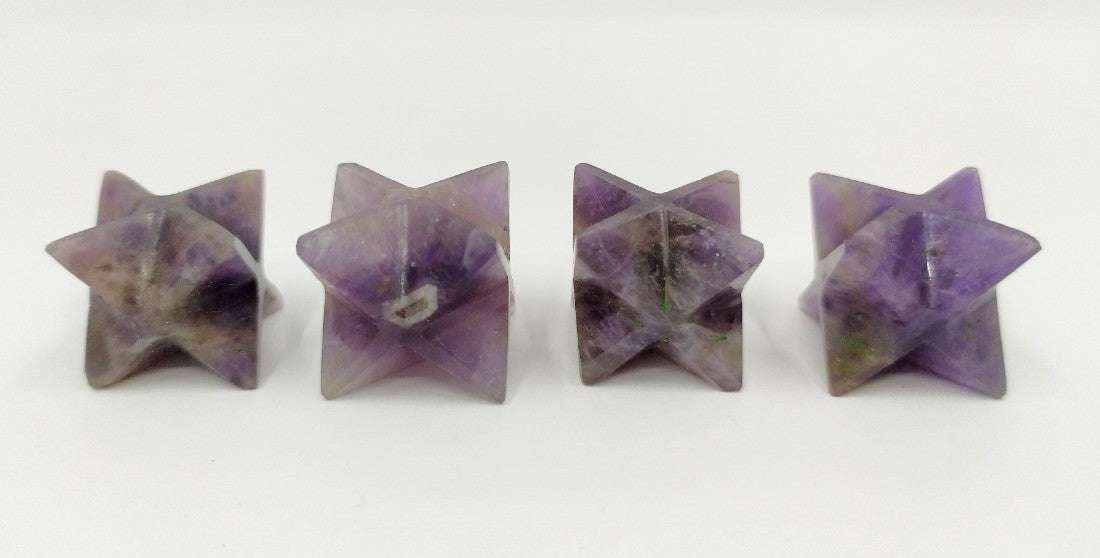 Amethyst Merkaba Stars