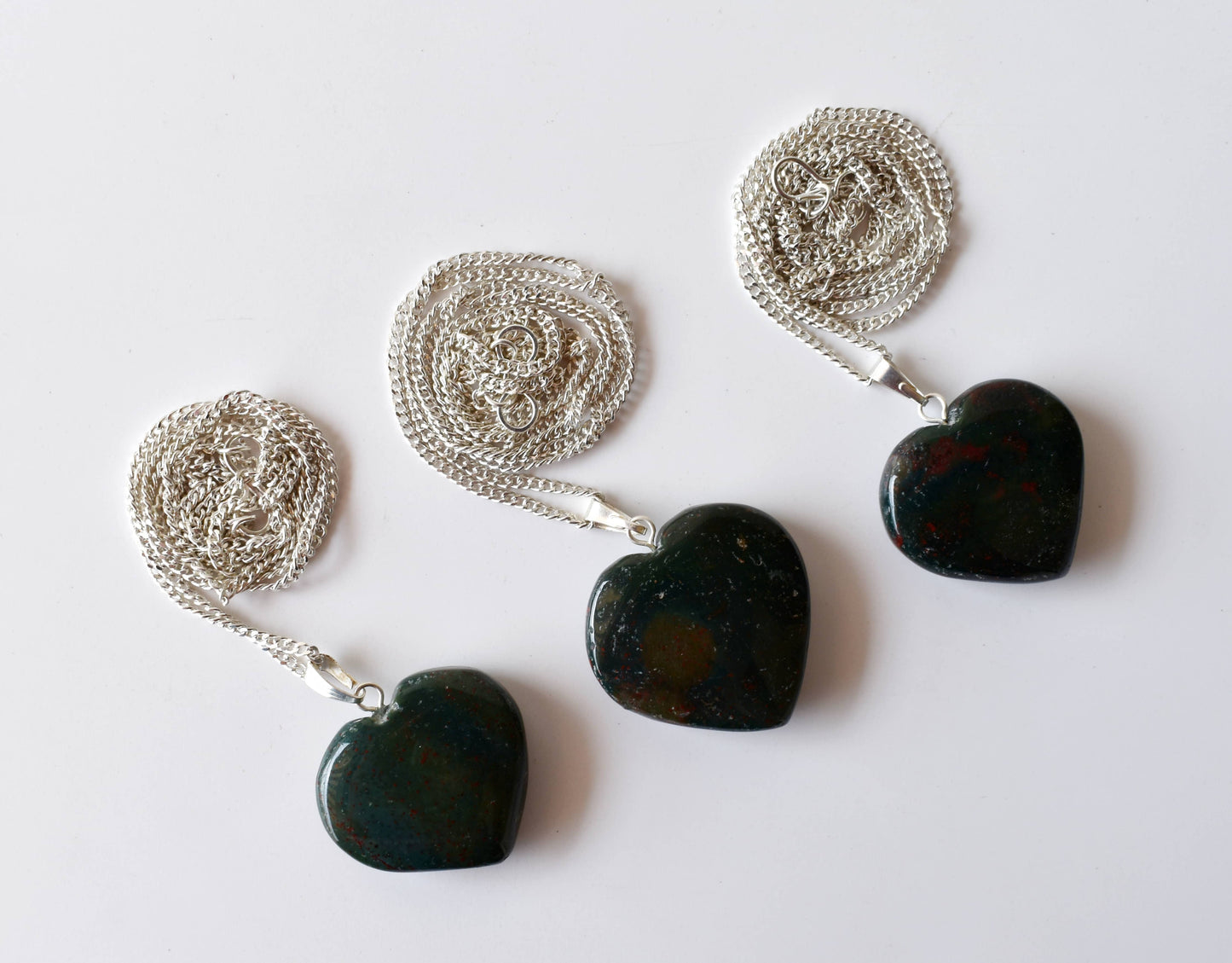 Bloodstone Crystal Heart Pendant