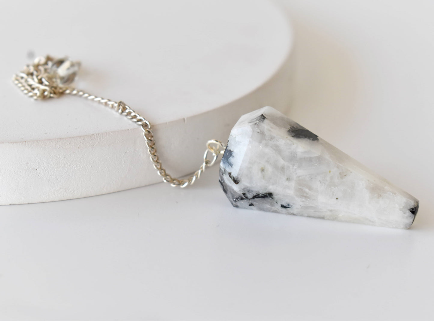 Rainbow Moonstone Crystal Pendulum