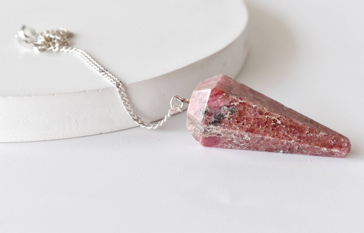 Rhodonite Crystal Pendulum