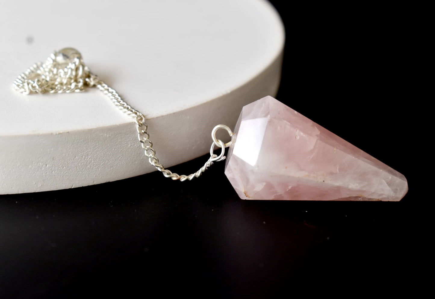 Rose Quartz Crystal Pendulum