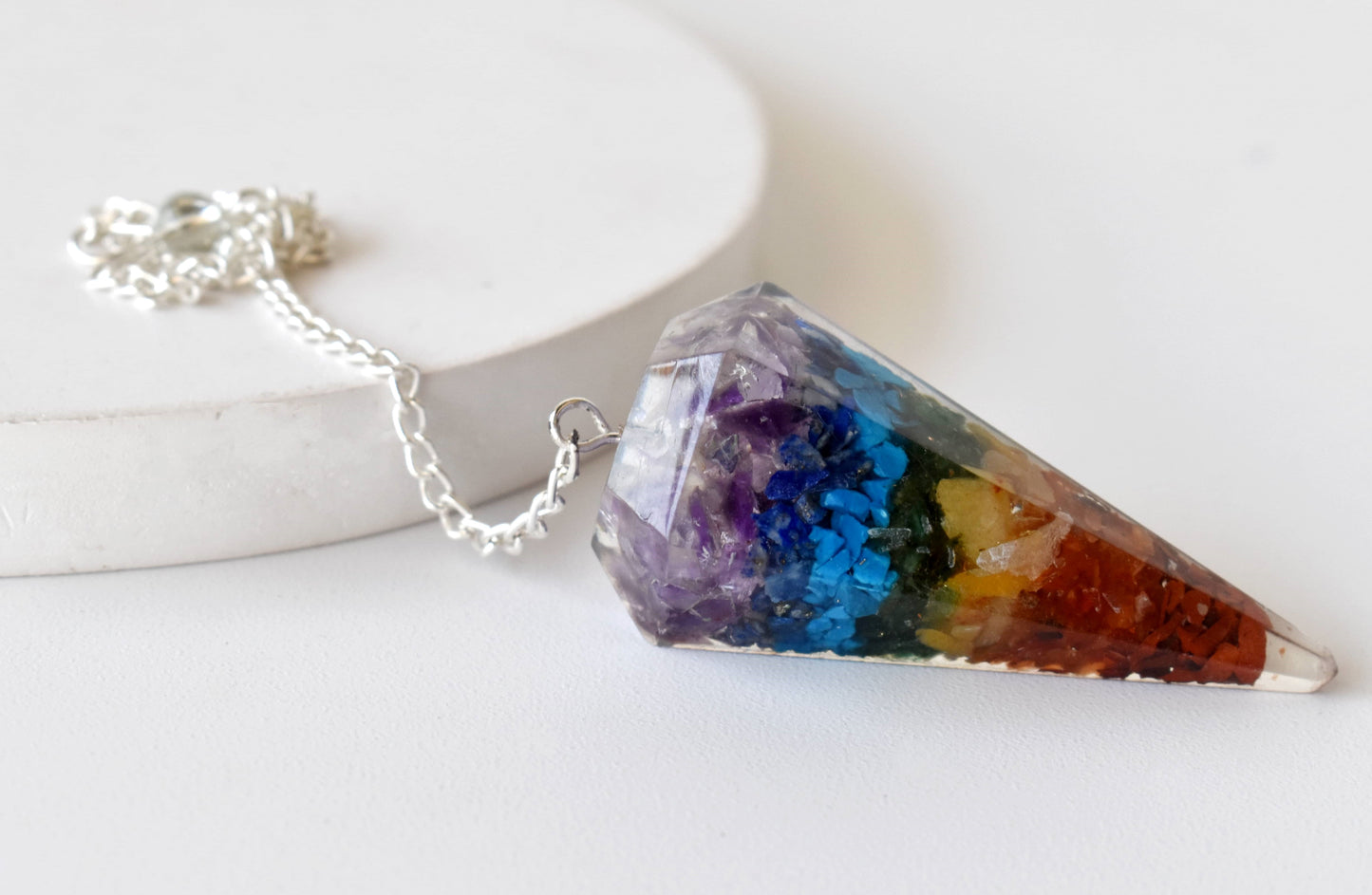 7 Chakra Orgone Crystal Pendulum