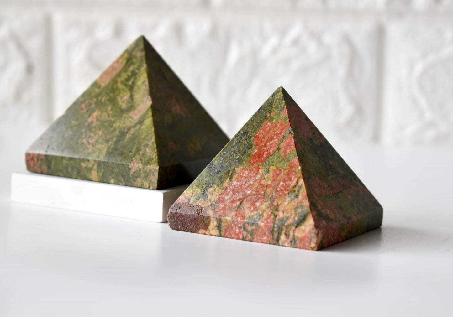 1Kg Unakite Crystal Pyramid (2 inches)