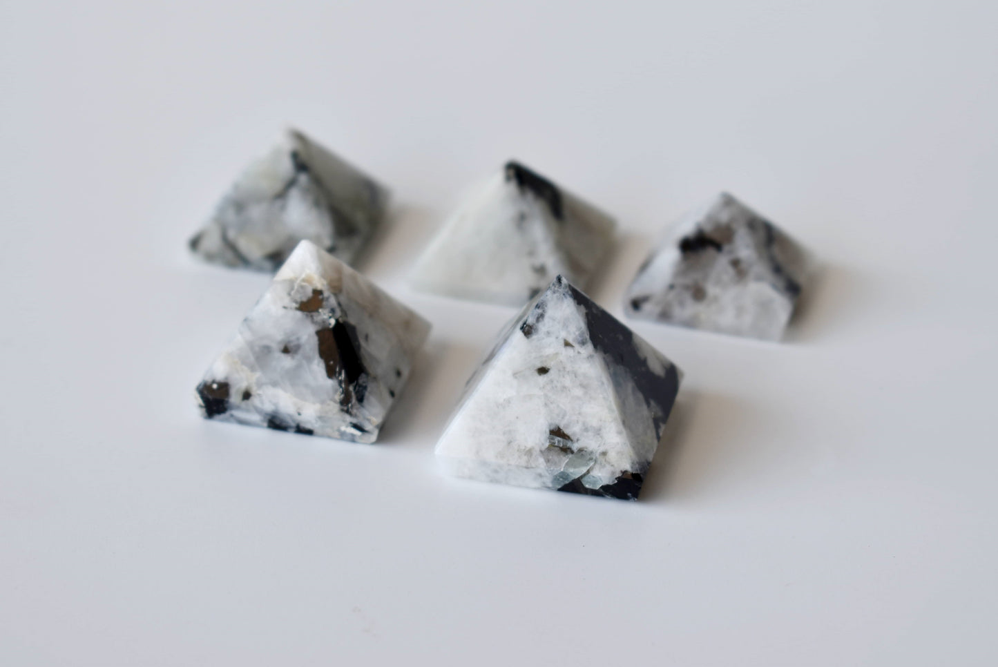1" Rainbow Moonstone Crystal Pyramids