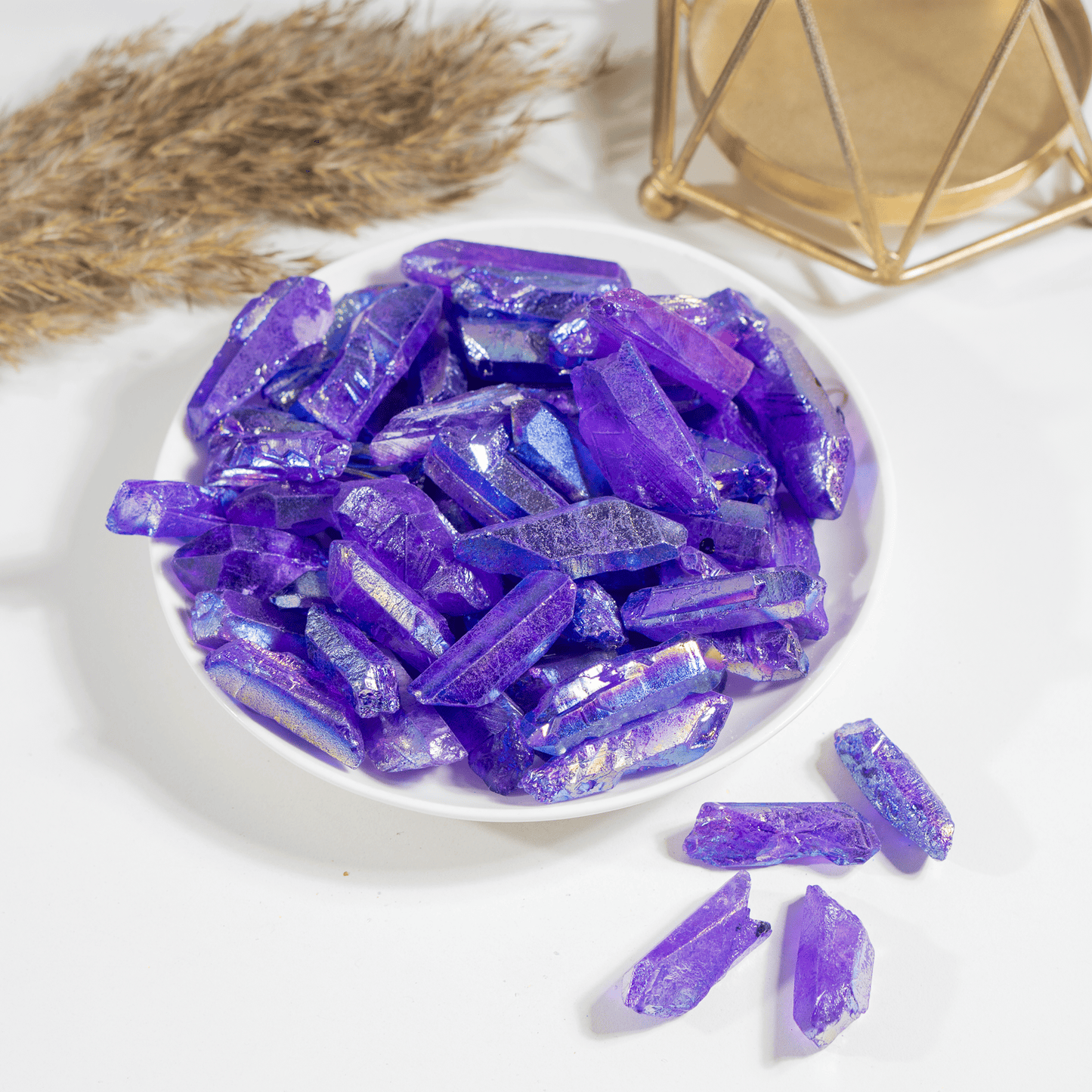 Purple Aura Quartz Points – Raw Aura Quartz Crystal Points, Natural Purple Quartz Healing Crystals