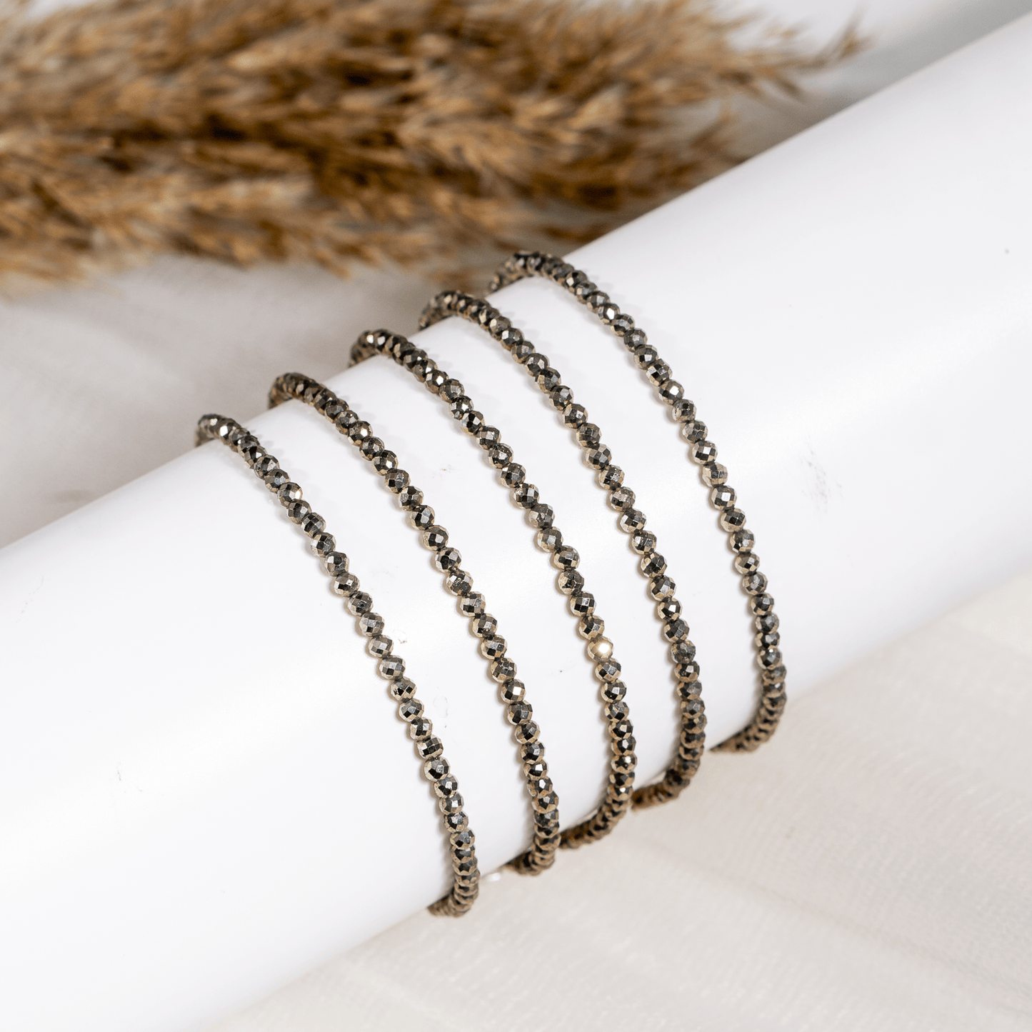 3"Pyrite Crystal Anklet | Natural Healing Crystal Anklet | Energy Protection & Spiritual Jewelry