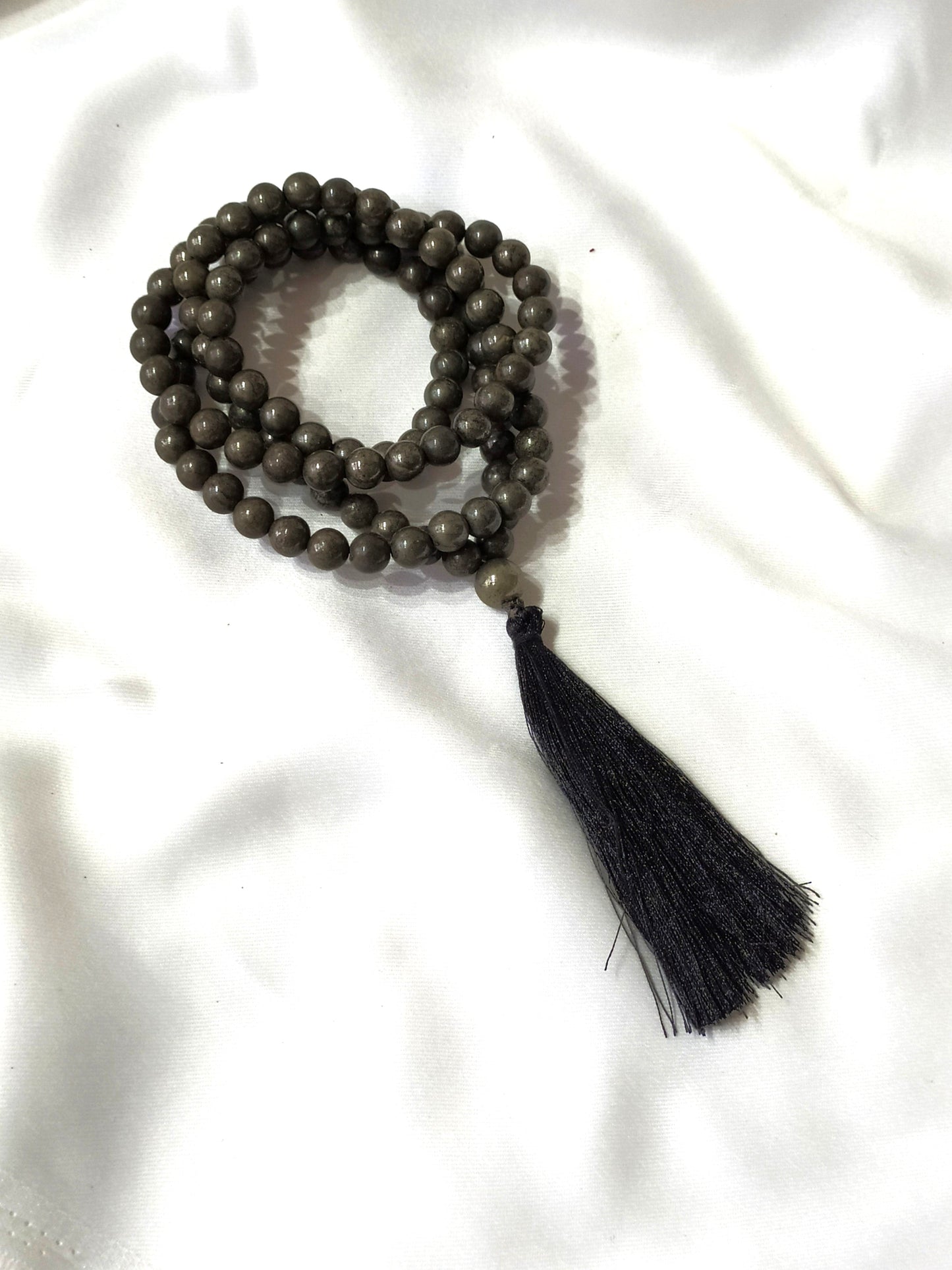 Pyrite | Gemstone Mala | 108 Prayer Bead Mala | Prayer Mala
