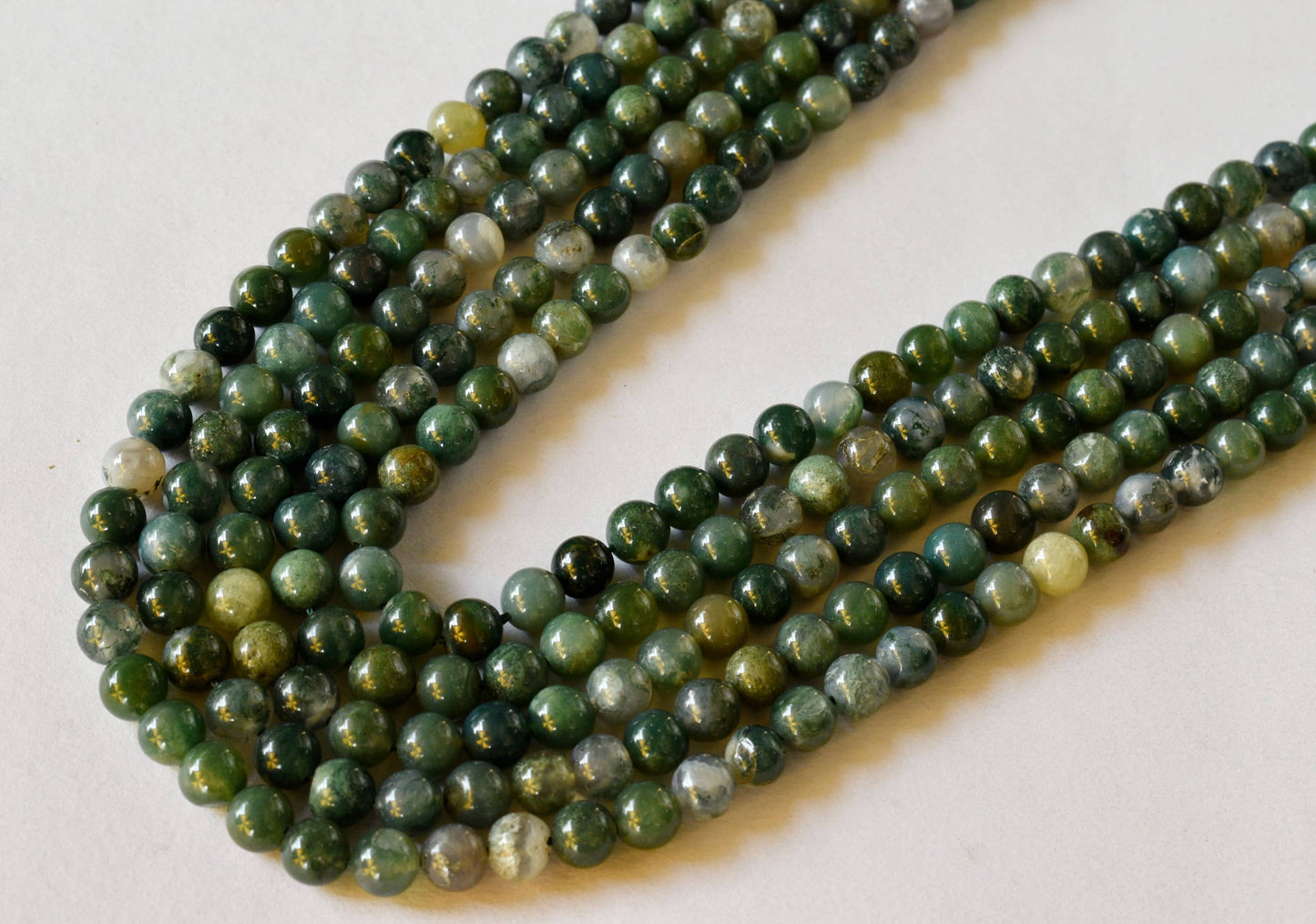 Moss Agate Gemstone Beads
