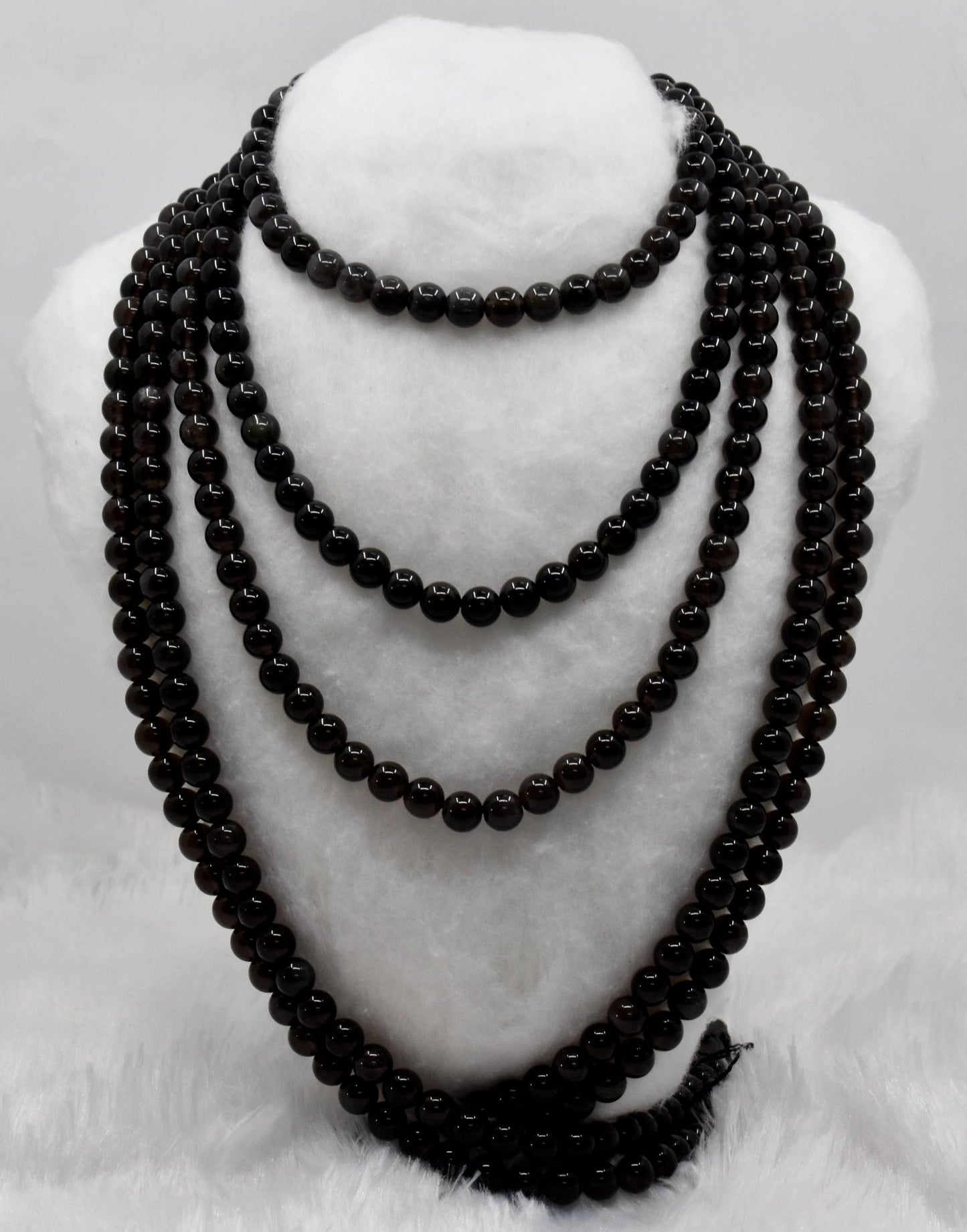 Silver Sheen Obsidian Gemstone Beads