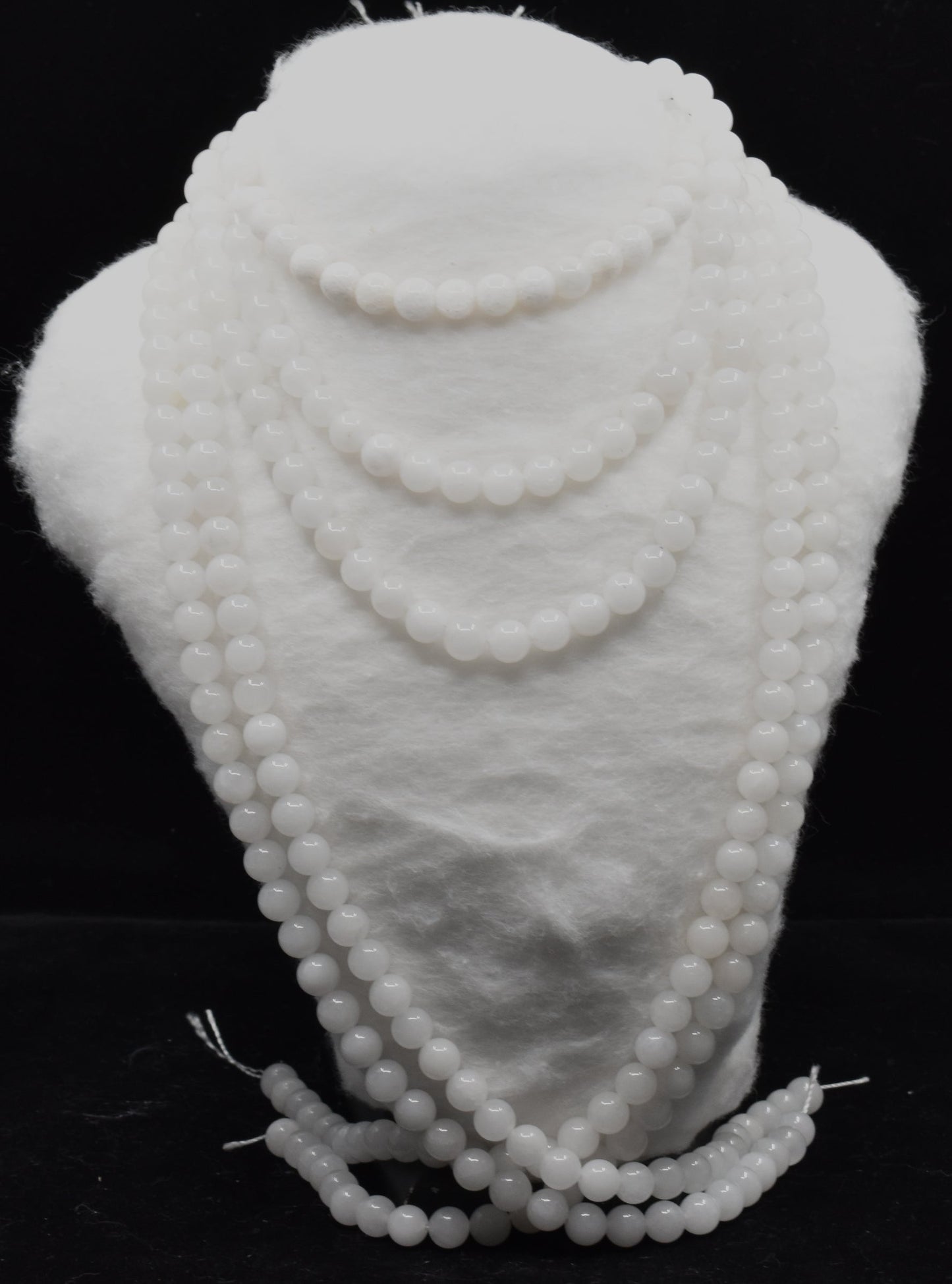 White Agate Gemstone Beads