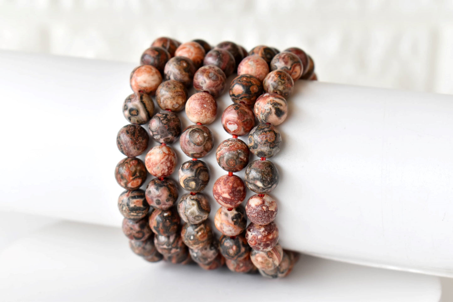 Leopardskin Jasper Gemstone Bracelet