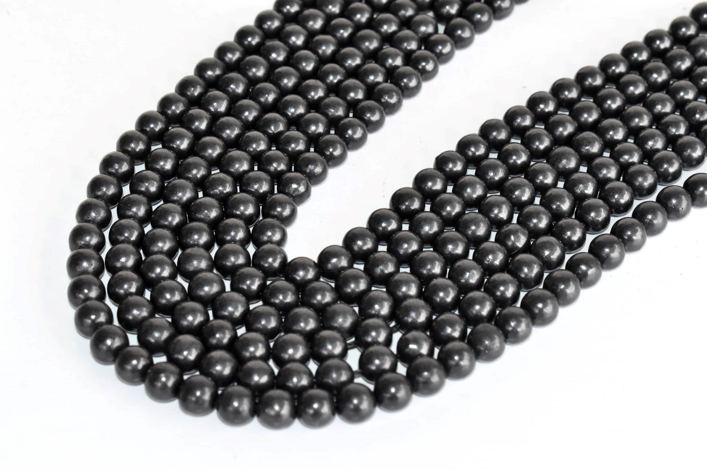 Black Shungite Gemstone Beads