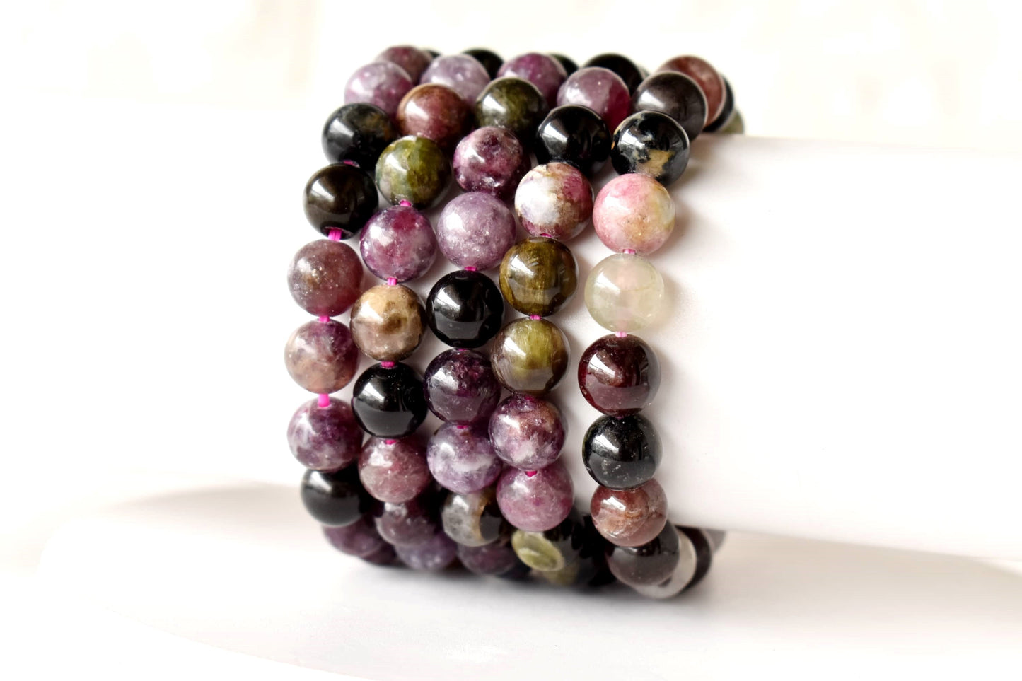 Watermelon Tourmaline Gemstone Bracelet