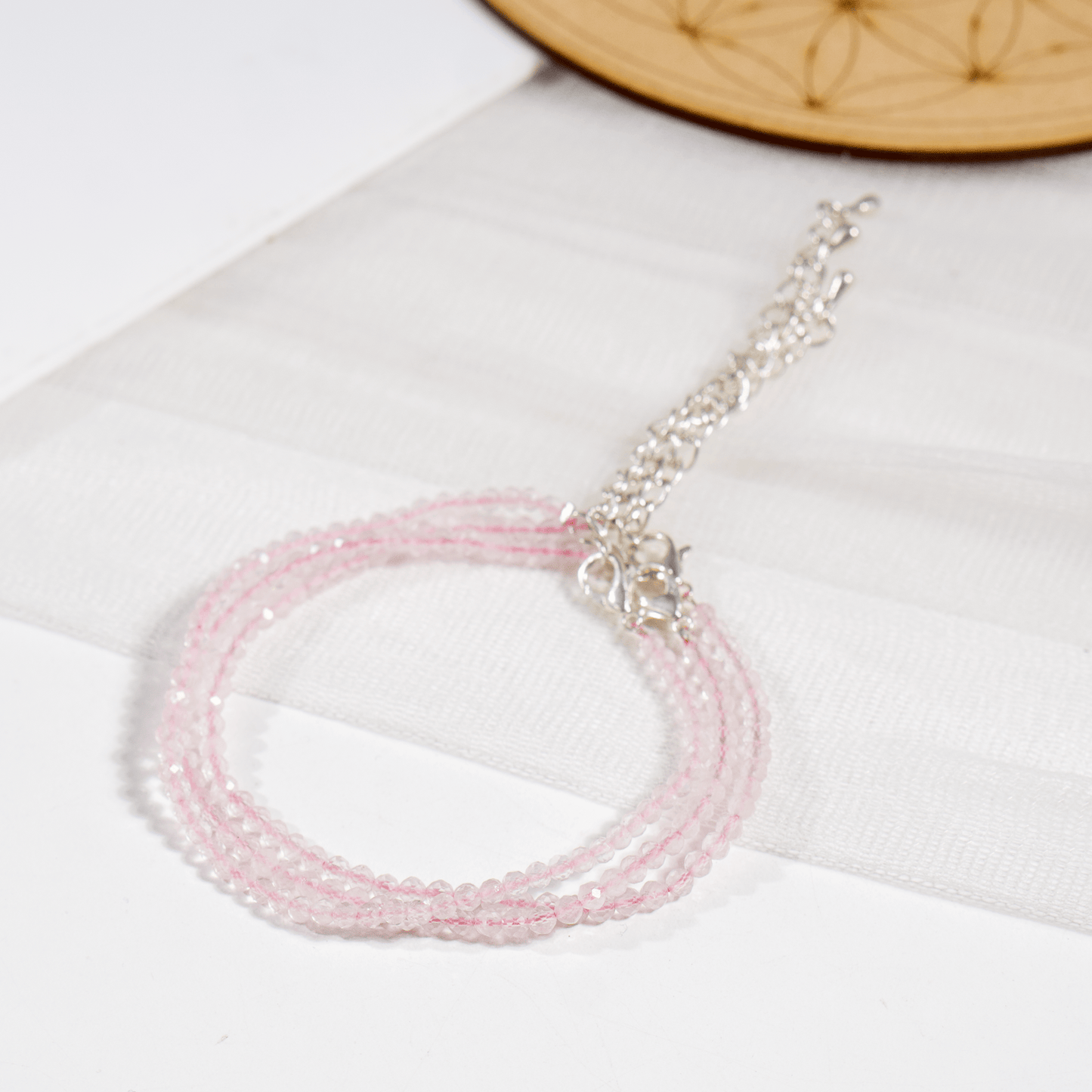 Rose Quartz Crystal Anklet | Natural Healing Crystal Anklet | Energy Protection & Spiritual Jewelry