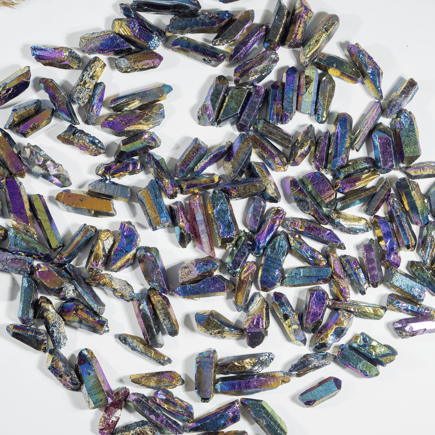 Titanium Aura Quartz Points – Raw Aura Quartz Crystal Points, Natural Titanium Quartz Healing Crystals